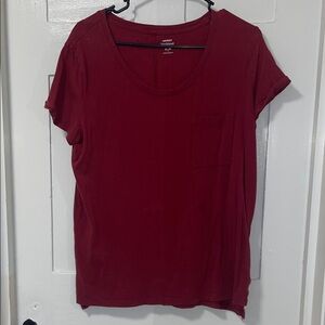 Old Navy Women's Burgundy Short Sleeve Boyfriend Tee